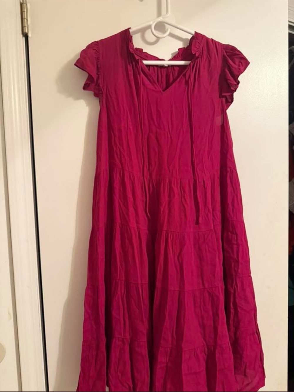 Bright Fuchsia Tiered Maxi Dress